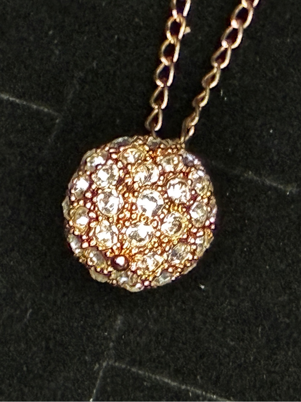 Touchstone Crystals, Crystal Pavé Rose Gold Necklace